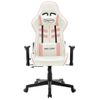 Silla De Gaming De Cuero Sintético Blanco Y Rosa Multicolor