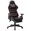 Silla De Gaming Reposapiés Cuero Sintético Negro Y Rojo Tinto Multicolor