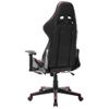 Silla De Gaming Reposapiés Cuero Sintético Negro Y Rojo Tinto Multicolor