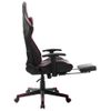 Silla De Gaming Reposapiés Cuero Sintético Negro Y Rojo Tinto Multicolor