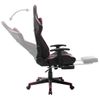 Silla De Gaming Reposapiés Cuero Sintético Negro Y Rojo Tinto Multicolor