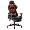 Silla De Gaming Con Reposapiés Cuero Sintético Negro Y Naranja Multicolor