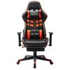 Silla De Gaming Con Reposapiés Cuero Sintético Negro Y Naranja Multicolor