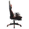 Silla De Gaming Con Reposapiés Cuero Sintético Negro Y Naranja Multicolor