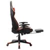 Silla De Gaming Con Reposapiés Cuero Sintético Negro Y Naranja Multicolor