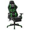 Silla De Gaming Con Reposapiés Cuero Sintético Negro Y Verde Multicolor