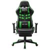 Silla De Gaming Con Reposapiés Cuero Sintético Negro Y Verde Multicolor