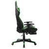 Silla De Gaming Con Reposapiés Cuero Sintético Negro Y Verde Multicolor