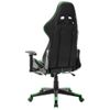 Silla De Gaming Con Reposapiés Cuero Sintético Negro Y Verde Multicolor