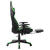 Silla De Gaming Con Reposapiés Cuero Sintético Negro Y Verde Multicolor