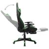 Silla De Gaming Con Reposapiés Cuero Sintético Negro Y Verde Multicolor