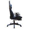 Silla De Gaming Con Reposapiés Cuero Sintético Negro Y Azul Multicolor