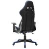 Silla De Gaming Con Reposapiés Cuero Sintético Negro Y Azul Multicolor