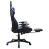 Silla De Gaming Con Reposapiés Cuero Sintético Negro Y Azul Multicolor