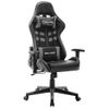 Silla De Gaming De Cuero Sintético Negro Y Gris Multicolor