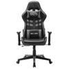 Silla De Gaming De Cuero Sintético Negro Y Gris Multicolor