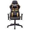 Silla De Gaming De Cuero Sintético Negro Y Dorado Multicolor