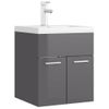 Mueble Con Lavabo Aglomerado Gris Brillante