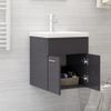 Mueble Con Lavabo Aglomerado Gris Brillante