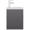 Mueble Con Lavabo Aglomerado Gris Brillante