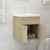 Mueble Con Lavabo Madera De Ingeniería Roble Sonoma Marrón