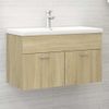 Mueble Con Lavabo Madera De Ingeniería Roble Sonoma Marrón