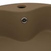 Lavabo Lujoso Con Rebosadero Cerámica Crema Mate 36x13 Cm