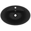 Lavabo Lujoso Con Rebosadero Cerámica Negro Mate 58,5x39 Cm