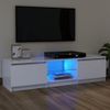 Mueble Para Tv Con Luces Led Blanco 120x30x35,5 Cm