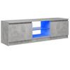 Mueble De Tv Con Luces Led Gris Hormigón 120x30x35,5 Cm