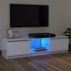 Mueble De Tv Con Luces Led Blanco Brillante 120x30x35,5 Cm