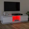 Mueble De Tv Con Luces Led Blanco Brillante 120x30x35,5 Cm