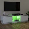 Mueble De Tv Con Luces Led Blanco Brillante 120x30x35,5 Cm