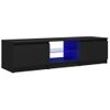 Mueble Para Tv Con Luces Led Negro 140x40x35,5 Cm