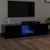 Mueble Para Tv Con Luces Led Negro 140x40x35,5 Cm