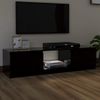 Mueble Para Tv Con Luces Led Negro 140x40x35,5 Cm