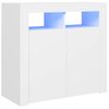 Aparador Con Luces Led Gris Brillante 80x35x75 Cm Blanco