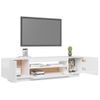 Mueble De Tv Con Luces Led Blanco Brillante 160x35x40 Cm
