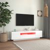 Mueble De Tv Con Luces Led Blanco Brillante 160x35x40 Cm