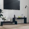 Mueble Para Tv Madera Contrachapada Negro Brillante 180x30x43cm