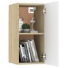 Mueble Para Tv Madera Contrachapada Blanco Y Roble 30,5x30x60cm