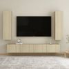 Muebles Para Tv 2 Uds Contrachapado Color Roble 30,5x30x110 Cm Marrón