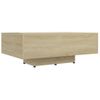 Mesa De Centro Madera Contrachapada Color Roble 85x55x31 Cm Marrón