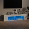 Mueble De Tv Con Luces Led Blanco 135x39x30 Cm