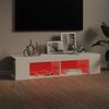 Mueble De Tv Con Luces Led Blanco 135x39x30 Cm