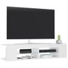 Mueble De Tv Con Luces Led Blanco Brillante 135x39x30 Cm