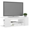 Mueble De Tv Con Luces Led Blanco Brillante 90x39x30 Cm