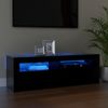 Mueble De Tv Con Luces Led Negro 120x35x40 Cm