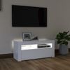 Mueble De Tv Con Luces Led Blanco 90x35x40 Cm