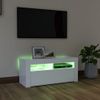 Mueble De Tv Con Luces Led Blanco 90x35x40 Cm